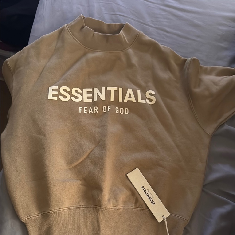 Essentials Men's Crewneck Sweater in Tan